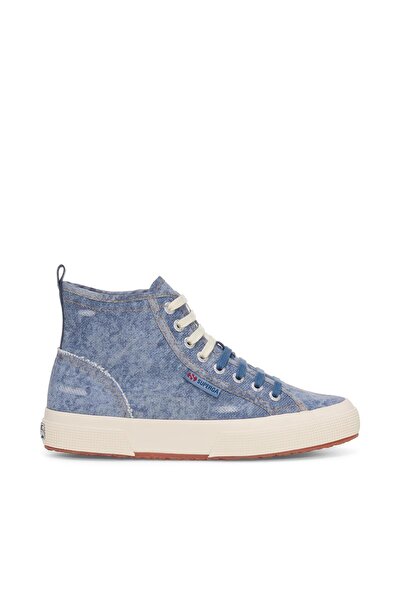 Superga 2573 Cotton Denim Destroyed Unisex Beyaz Bilekli Sneaker