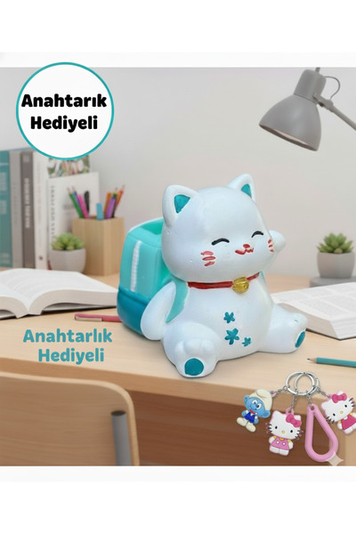 Home Kedi Kalemlik Obje, Masa Dekoru Kedi kalemlik(ANAHTARLIK HEDİYELİ)