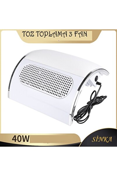 SİNKA Tırnak Toz Toplama Cihazı 3 Fanlı Güçlü 2 Adet Yedek Toz Torbası Ile Bi...