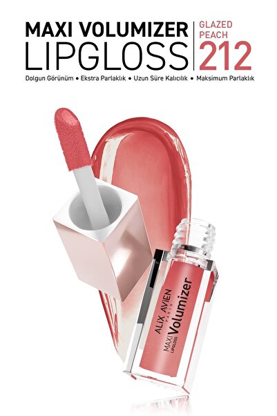 Alix Avien Maxivolumizer Lipgloss 212 - Glazed Peach - Kalıcı ve Nemlendirici...
