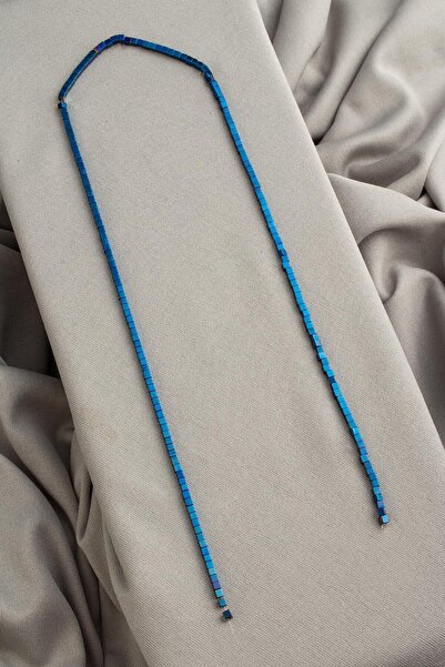 Uçar Doğaltaş Hematit Doğal Taş Parlak Mavi Küp Kesim 2x2mm Dizi [AA]