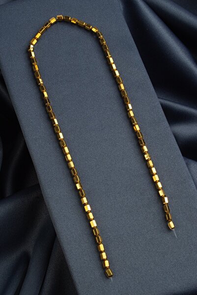 Uçar Doğaltaş Hematit Doğal Taş Parlak Gold Altıgen Kesim 4x6mm Dizi [AA]