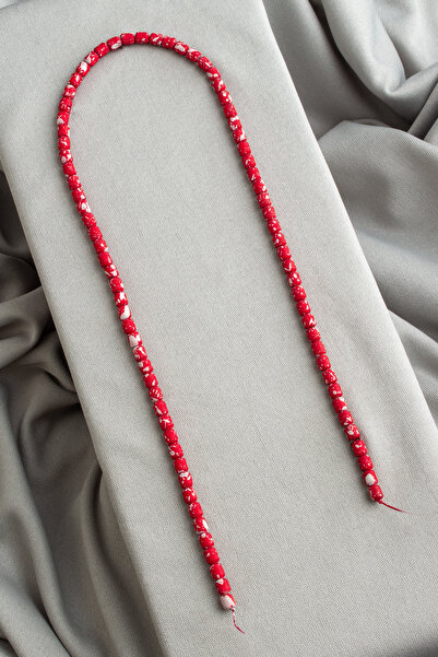 Uçar Doğaltaş Hematit Doğal Taş Mat Benekli Kırmızı Silindir Kesim 4x5mm Dizi...