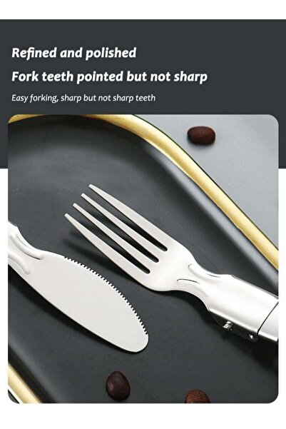 COOYA Flatware Set - Stainless Steel Portable Travel Camping Dinnerware Silverware Eating Utensils Outdoor