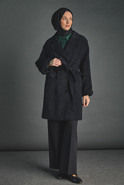 Setrms Kuşaklı Kruvaze Kaban