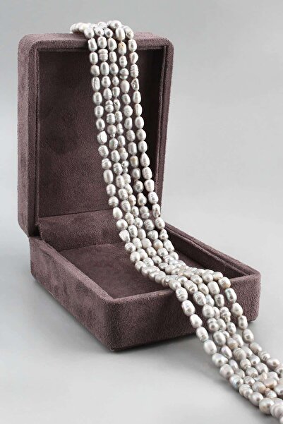 Uçar Doğaltaş İnci Doğal Taş Parlak Gri 4x5mm Dizi [AB]