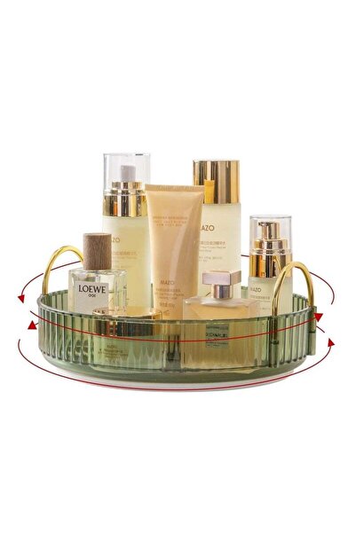 COOYA 360° Rotating Makeup Organizer, Bathroom Makeup Turntable Rotating Stand, Large Capacity Cosmetic S