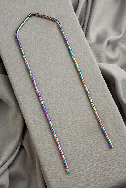 Uçar Doğaltaş Hematit Doğal Taş Parlak Gökkuşağı Silindir Kesim 3x5mm Dizi [AA]