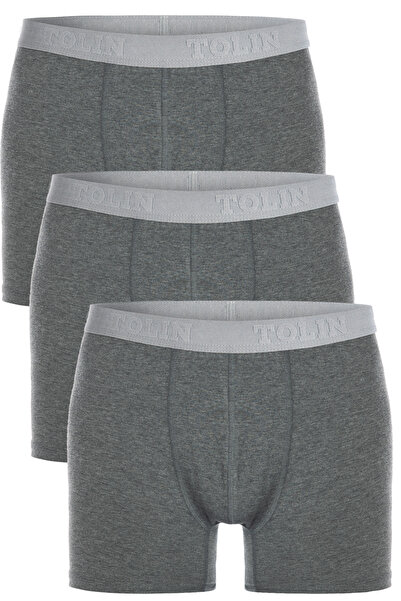 TOLIN Set de boxeri pentru bărbați, din bumbac, lycra, culoare antracit, 3 pi...