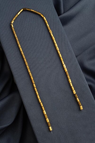 Uçar Doğaltaş Hematit Doğal Taş Parlak Gold Silindir Kesim 4x6mm Dizi [AA]