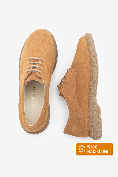 Marjin Damen-Oxford-Schuhe aus echtem Leder, Schnür-Freizeitschuhe, Allen-Wildleder