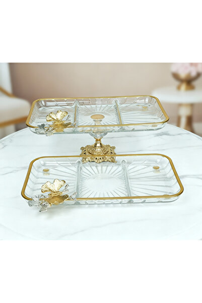 Elta Collection طقم مكون من قطعتين من حامل عرض المعجنات ذو الساق المعدنية الك...