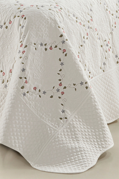 eco concept غطاء سرير فردي، غطاء سرير مطرز، غطاء سرير يومي، غطاء سرير مبطن