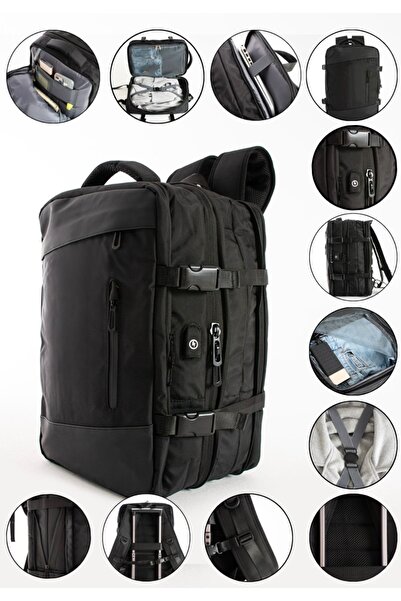 Sanmorris Unisex Αδιάβροχη θήκη φορητού υπολογιστή 15,6 ιντσών Λειτουργική τσάντα ταξιδιού και σχολείου με υποστήριξη πλάτης