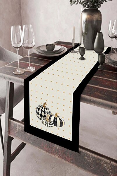 aymira home 40x140cm Dokuma Leke Tutmaz Baskılı Premium Tay Tüyü Kumaş Masa Örtüsü Dekoratif Runner Yıkanabilir
