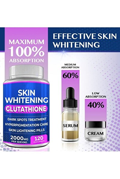 Skin حبوب تبييض الجلوتاثيون 90 كبسولة 2000 ملغ - تبييض وعلاج فرط التصبغ