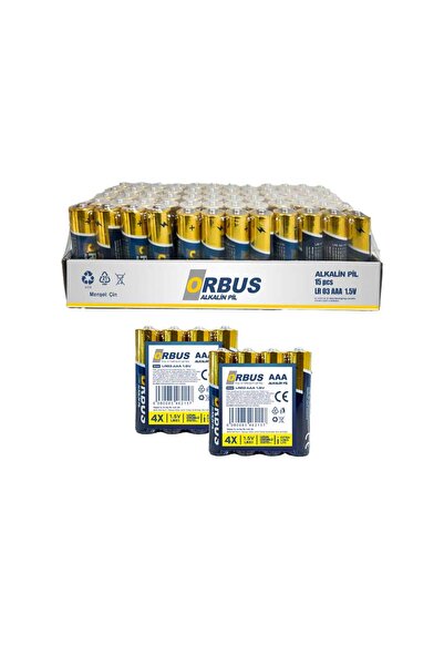 ORBUS Alkalin Ince Pil 60'lı Paket Yüksek Kapasiteli