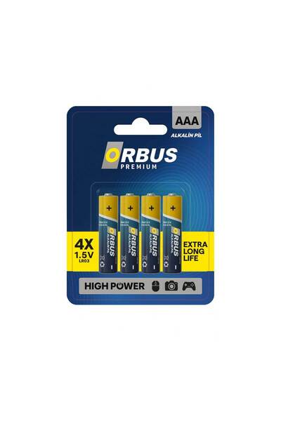 ORBUS Uzun Ömürlü Ekonomik 4'lü Alkalin Ince Pil