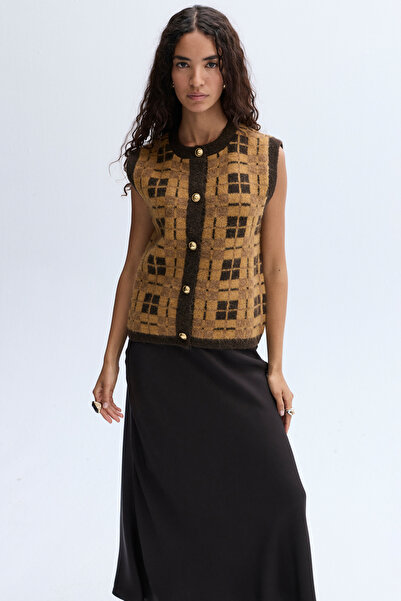 Mudo Patterned Circular Neck Vest