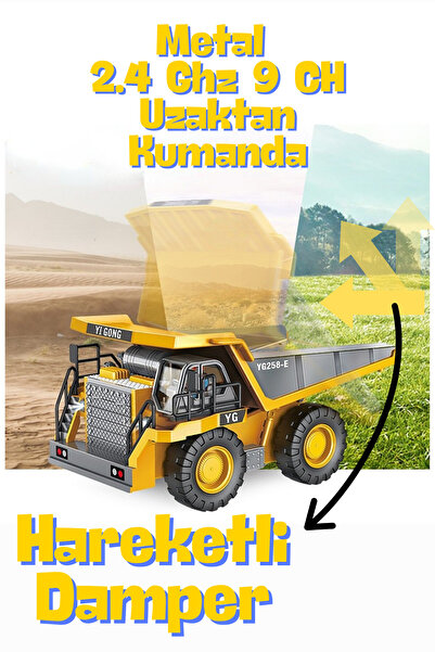 welcomein Uzaktan Kumandalı 2.4 Ghz Sesli Işıklı Bulldozer Eksvatör Kamyon İş...