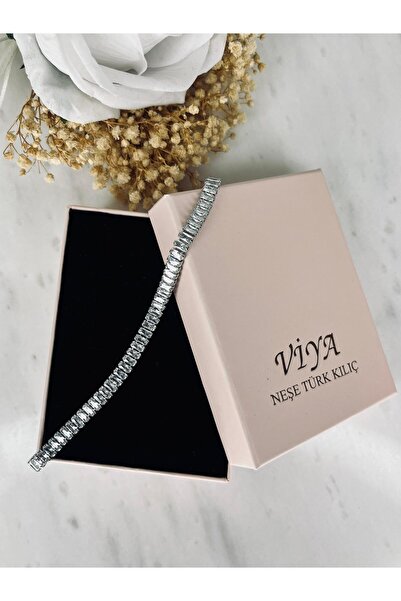 VİYA Helena 3mm Baget Model Zirkon Taşlı Su Yolu Bileklik