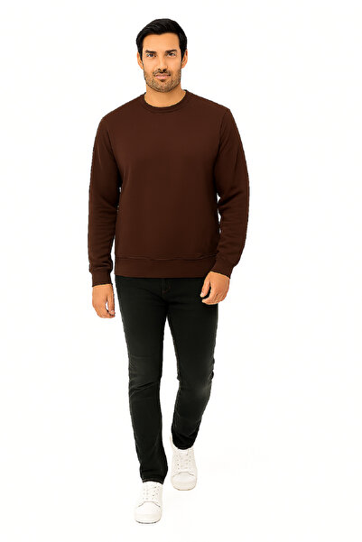 Rodi Jeans Men's Crew Neck Relax Fit Fit 2-Thread Seasonal Unprinted Thin Sweatshirt