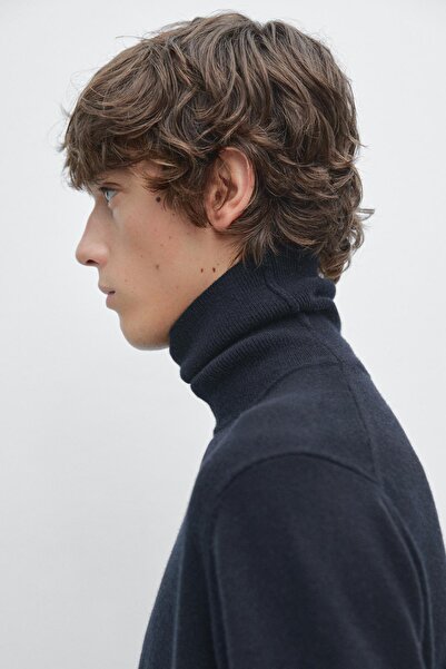 Massimo Dutti Dik yaka yün karışımlı triko kazak