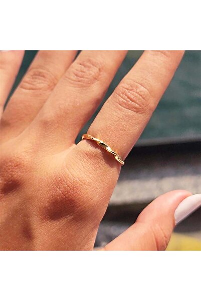 FasekGold Gümüş Yüzük - Helezon Modern Tasarım Taşsız Minimal 925 Ayar Gümüş Yüzük
