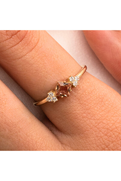 FasekGold Gümüş Yüzük - Zultanit Taşlı Alyans Yüzük-0.40Karat Topaz Evlilik T...