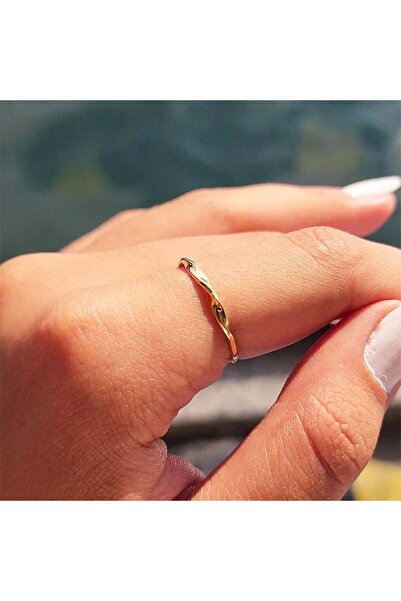 FasekGold Gümüş Yüzük - Helezon Modern Tasarım Taşsız Minimal 925 Ayar Gümüş Yüzük