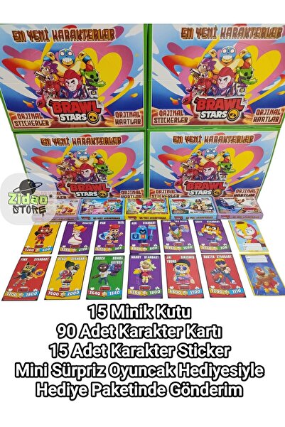 Emrah Gültekin أحدث شخصيات براول ستارز 15 حزمة 90 بطاقة + 15 ملصق لعبة صغيرة ...