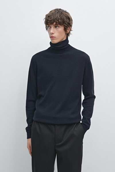 Massimo Dutti Dik yaka yün karışımlı triko kazak