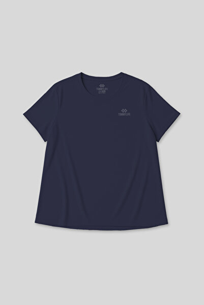 TOMMY LIFE Indigo B Printed O Neck Comfortable Fit Oversized Plus Size Women's T-Shirt - 97308