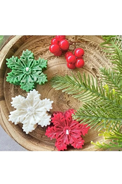 Candles Flame 3 Pieces Snowflake Scented Candle Christmas Gift Candle