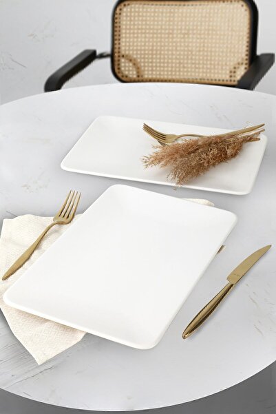 Keramika 31*21 Cm Farfurie Alb Mat Siera Boat - 2 Bucati