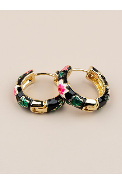 Portakal Esintisi أقراط دائرية عتيقة من ماريفيل مينيلي بنمط الزهور