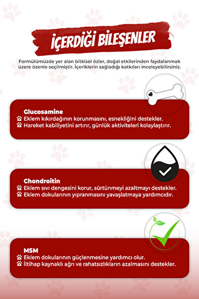 MALLY PET PROFESSIONEL PET CARE Kediler ve Köpekler İçin Eklem ve Kas Sistemi Sağlığı Destekleyici Glukozamin Tablet Move+G