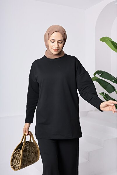 onlymoon Γυναικείο μαύρο σετ από 100% βαμβάκι στο κάτω μέρος |   Άνετη εφαρμογή μεγάλου μεγέθους |   Κομψός συνδυασμός κατάλληλος για χρήση σε 4 εποχές