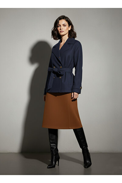 Ceylen Yeni Sezon Kuşaklı Kısa Trençkot