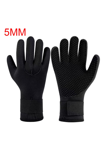 Choice قفازات بدلة غطس سوداء مقاس 5 مم/3 مم/5 مم مصنوعة من مادة النيوبرين للصيد وصيد الأسماك بالرمح والتجديف ومقاومة للحرارة