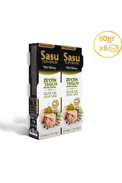 SASU Zeytinyağlı Ton Balığı 6x80g Bütün Dilim