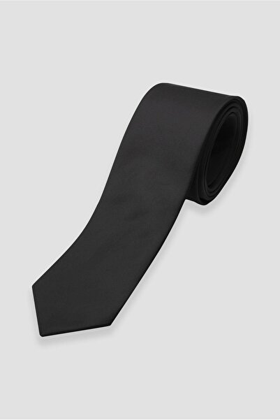 Abbate Tie 8 cm Microfiber Polyester Black Men's Plain Tie