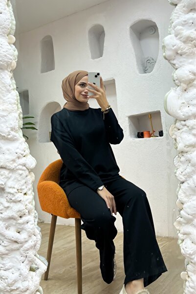 onlymoon Γυναικείο μαύρο σετ από 100% βαμβάκι στο κάτω μέρος |   Άνετη εφαρμογή μεγάλου μεγέθους |   Κομψός συνδυασμός κατάλληλος για χρήση σε 4 εποχές