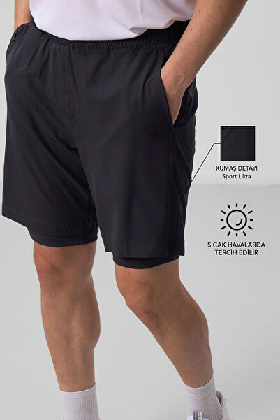 TOMMY LIFE Antrasit İnce Yumuşak Standart Fit Erkek Taytlı Şort - 81287