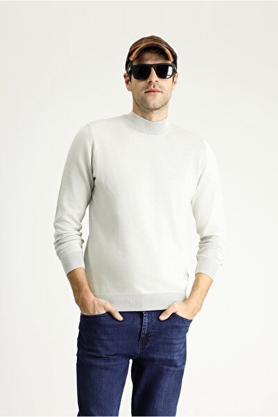 Kiğılı Yarım Balıkçı Yaka Regular Fit Pamuklu Triko Kazak