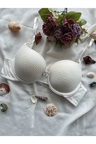 MODELLİFE Sutien alb dublu cu push-up dublu ultra-suport Sutien cu căptușeală...