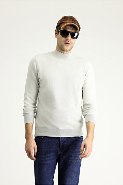 Kiğılı Yarım Balıkçı Yaka Regular Fit Pamuklu Triko Kazak