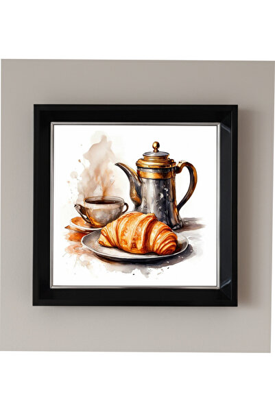 bertekdijital Çerçeveli Pleksi Camlı Kahve Köşesi Temalı Tablo 20 x 20 cm