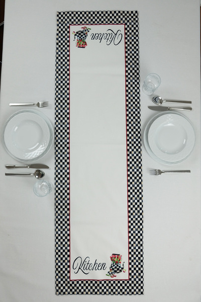 DEKOMOD 40x140cm Woven Stain Resistant Printed Premium Thai Feather Fabric Tablecloth Runner Washable