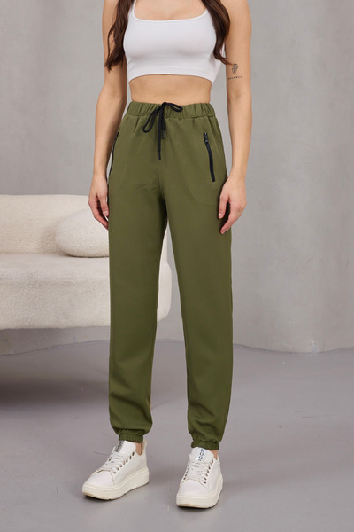 alanora Women's High Waist Lycra Jogger Elastic Waist Pants